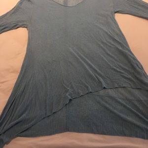 Asymmetrical turquoise blue sweater